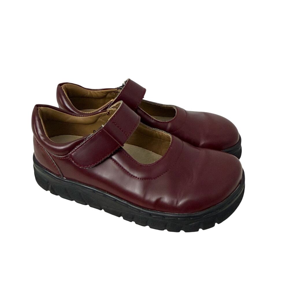 Footprints By Birkenstock Girl’s Mary Jane Shoes Size 2 C2 Burgundy Leather